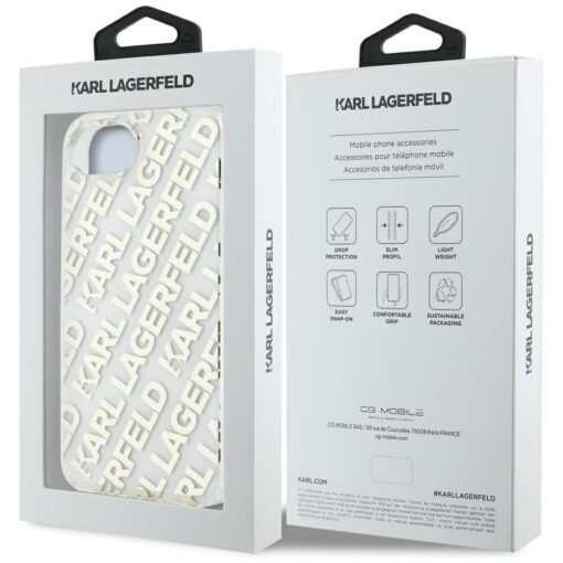 Karl Lagerfeld IML Repeat Logo case for iPhone 16e gold - Image 8