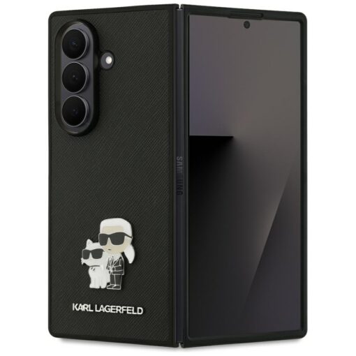 Karl Lagerfeld Saffiano Karl&Choupette Pin case for Samsung Galaxy Z Fold7 black