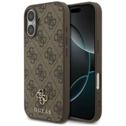 Guess 4G Small Classic Logo MagSafe case for iPhone 17 brown