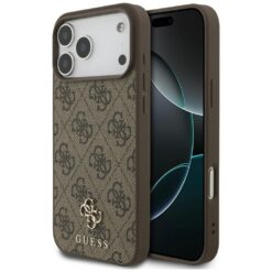 Guess 4G Small Classic Logo MagSafe case for iPhone 17 Pro Max brown