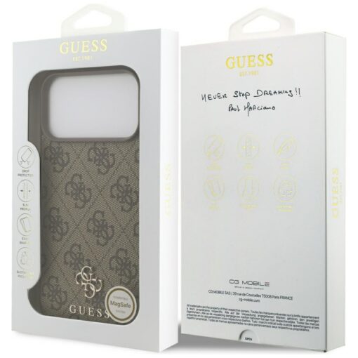 Guess 4G Small Classic Logo MagSafe case for iPhone 17 Pro Max brown - Image 8