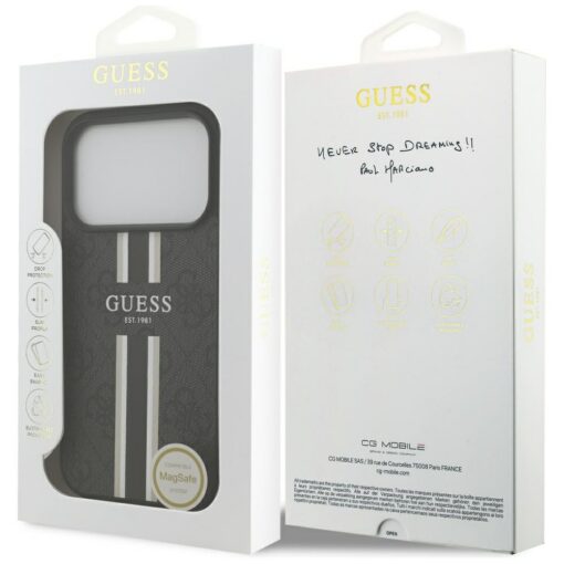 Guess 4G Printed Stripes MagSafe case for iPhone 17 Pro black - Image 8