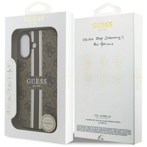 Guess 4G Printed Stripes MagSafe case for iPhone 17 brown - Image 8