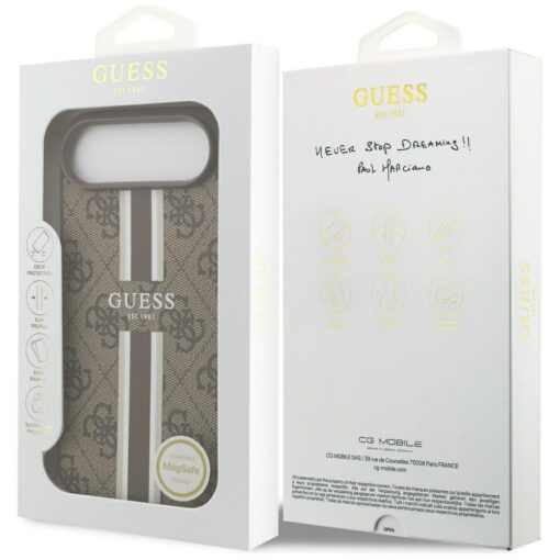 Guess 4G Printed Stripes MagSafe case for iPhone 17 Air brown - Image 8