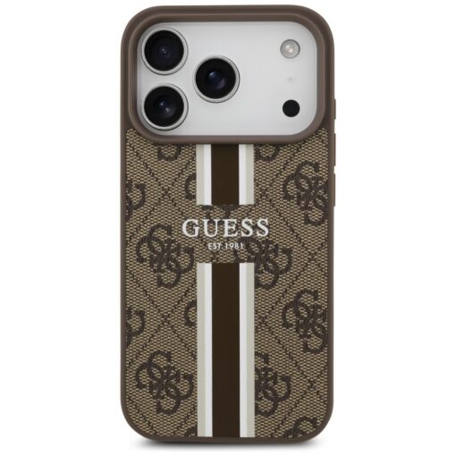 Guess 4G Printed Stripes MagSafe case for iPhone 17 Pro brown - Image 3