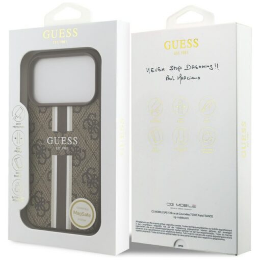 Guess 4G Printed Stripes MagSafe case for iPhone 17 Pro brown - Image 8