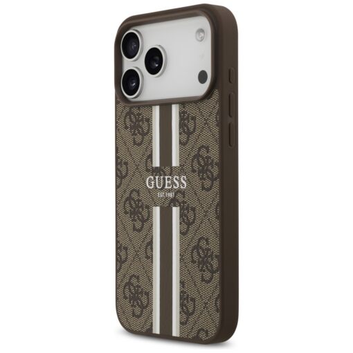 Guess 4G Printed Stripes MagSafe case for iPhone 17 Pro Max brown - Image 2