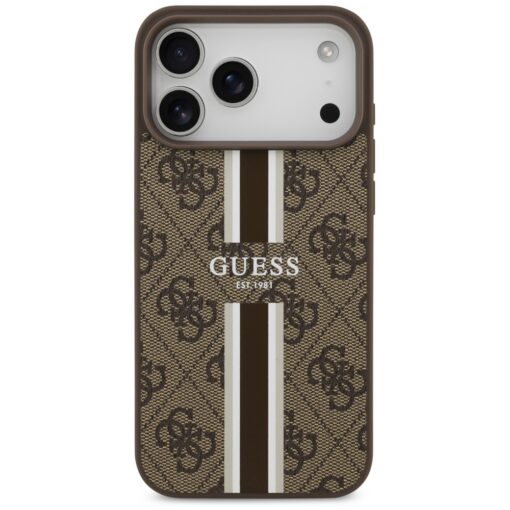 Guess 4G Printed Stripes MagSafe case for iPhone 17 Pro Max brown - Image 3