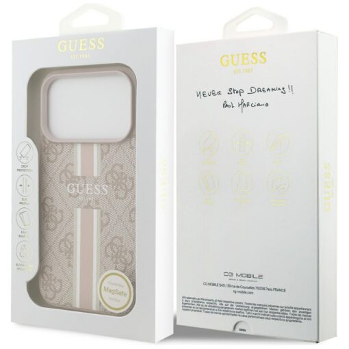 Guess 4G Printed Stripes MagSafe case for iPhone 17 Pro pink - Image 8