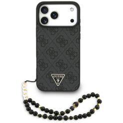 Guess 4G Strap Triangle Logo MagSafe case for iPhone 17 Pro Max black