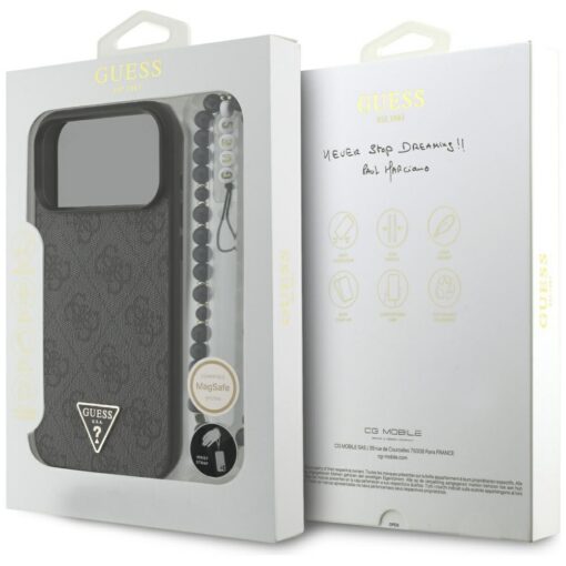 Guess 4G Strap Triangle Logo MagSafe case for iPhone 17 Pro Max black - Image 8
