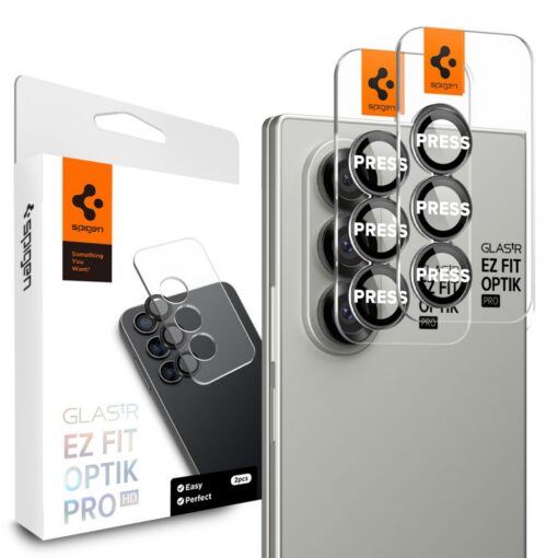 Tagakaamerate kaitseklaasid EZ Fit Optik Pro HD, Samsung Galaxy Z Fold7, komplektis 2tk, musta äärega, Spigen - Image 11