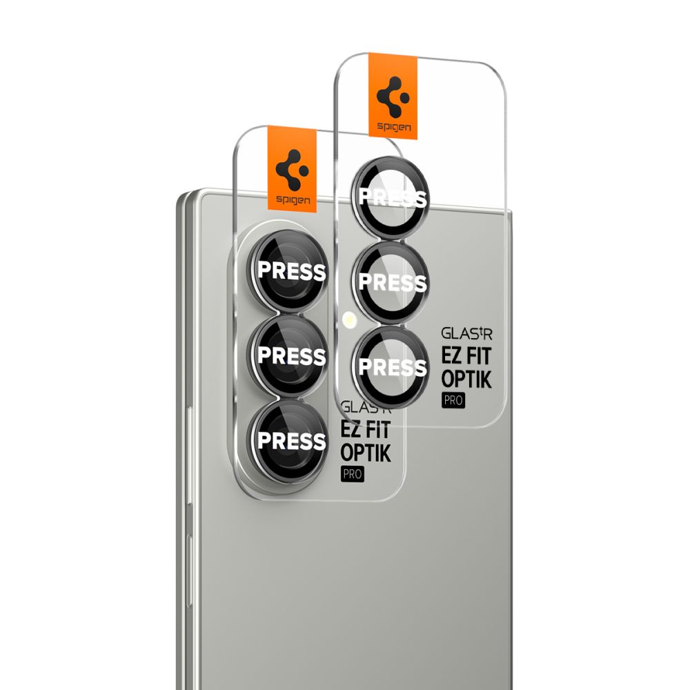 Tagakaamerate kaitseklaasid EZ Fit Optik Pro HD, Samsung Galaxy Z Fold7, komplektis 2tk, musta äärega, Spigen - Image 5