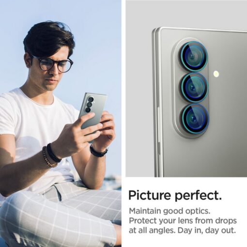 Tagakaamerate kaitseklaasid EZ Fit Optik Pro HD, Samsung Galaxy Z Fold7, komplektis 2tk, musta äärega, Spigen - Image 6