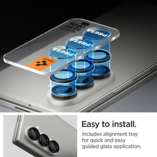 Tagakaamerate kaitseklaasid EZ Fit Optik Pro HD, Samsung Galaxy Z Fold7, komplektis 2tk, musta äärega, Spigen - Image 8