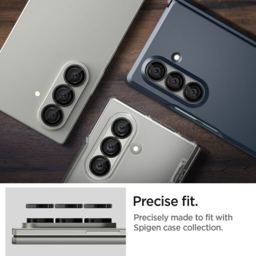 Tagakaamerate kaitseklaasid EZ Fit Optik Pro HD, Samsung Galaxy Z Fold7, komplektis 2tk, musta äärega, Spigen - Image 9