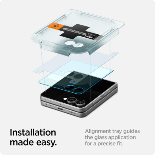 Kaitseklaas Glas.tR EZ Fit, Samsung Galaxy Z Flip7, komplektis 2tk, Spigen - Image 8