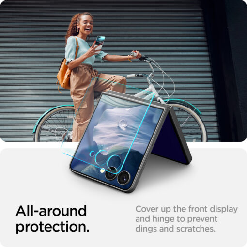 Kaitseklaas Glas.tR EZ Fit, Samsung Galaxy Z Flip7, komplektis 2tk, Spigen - Image 9