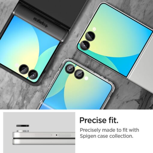 Tagakaamerate kaitseklaasid EZ Fit Optik Pro HD, Samsung Galaxy Z Flip7, komplektis 2tk, musta äärega, Spigen - Image 10