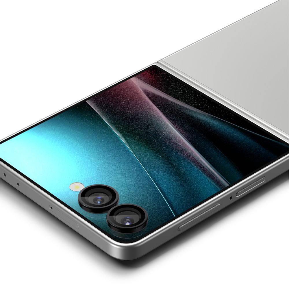 Tagakaamerate kaitseklaasid EZ Fit Optik Pro HD, Samsung Galaxy Z Flip7, komplektis 2tk, musta äärega, Spigen - Image 3