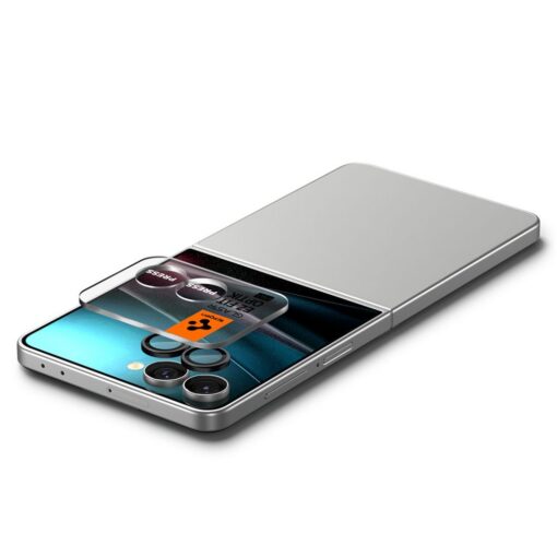 Tagakaamerate kaitseklaasid EZ Fit Optik Pro HD, Samsung Galaxy Z Flip7, komplektis 2tk, musta äärega, Spigen - Image 4