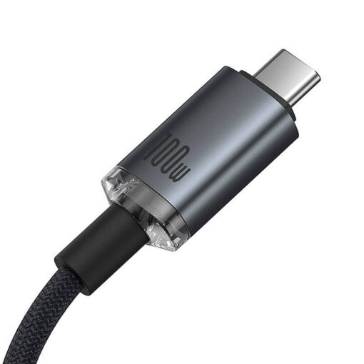 USB-kaabel USB-C otsik <-> USB-C otsik, 1.5m, 100W, 20Gbps, USB 3.2, must, vastupidav, Baseus - Image 3