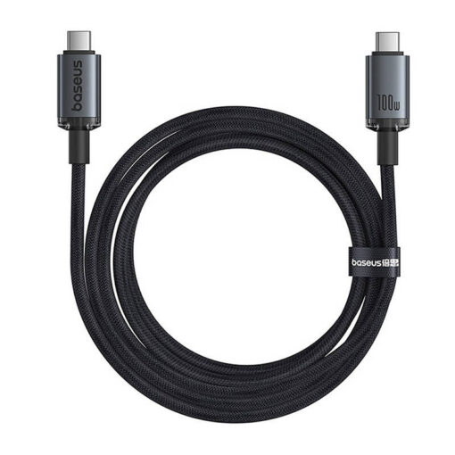 USB-kaabel USB-C otsik <-> USB-C otsik, 1.5m, 100W, 20Gbps, USB 3.2, must, vastupidav, Baseus - Image 4