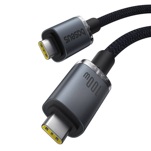 USB-kaabel USB-C otsik <-> USB-C otsik, 1.5m, 100W, 20Gbps, USB 3.2, must, vastupidav, Baseus - Image 5