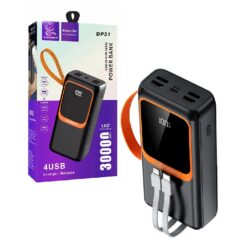 External battery POWER BANK DENMEN 30000mAh (4xUSB; 1xUSB-C) black