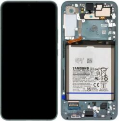 LCD screen Samsung S906 S22 Plus with touch screen with frame and battery Green original (used Grade A)