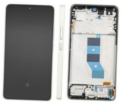 LCD screen Xiaomi Poco M7 Pro 5G with touch screen with frame Silver original (service pack)