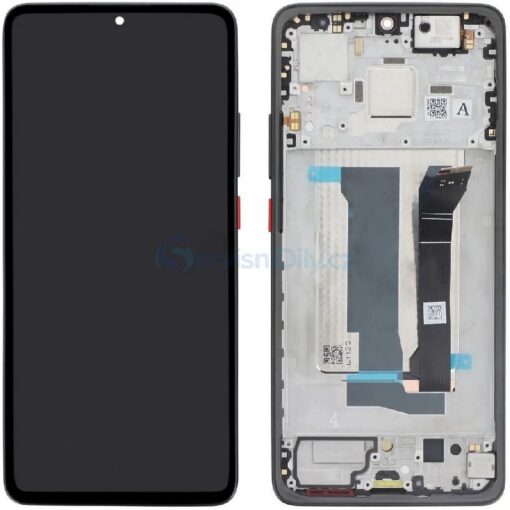 LCD screen Xiaomi Poco X7 Pro 5G with touch screen with frame Black (RED power button, Iron Man Edition) original (service pack)