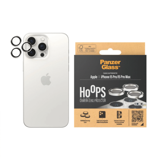 Tagakaamerate kaitseklaasid Hoops, Apple iPhone 15 Pro / 15 Pro Max, valge, PanzerGlass - Image 2