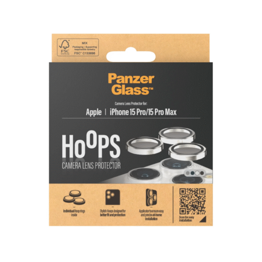 Tagakaamerate kaitseklaasid Hoops, Apple iPhone 15 Pro / 15 Pro Max, valge, PanzerGlass - Image 3