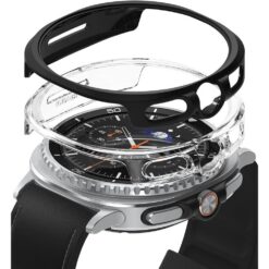 Kaitseümbris Slim, Samsung Galaxy Watch8 Classic 46mm, komplektis 2tk, läbipaistev ja must, Ringke