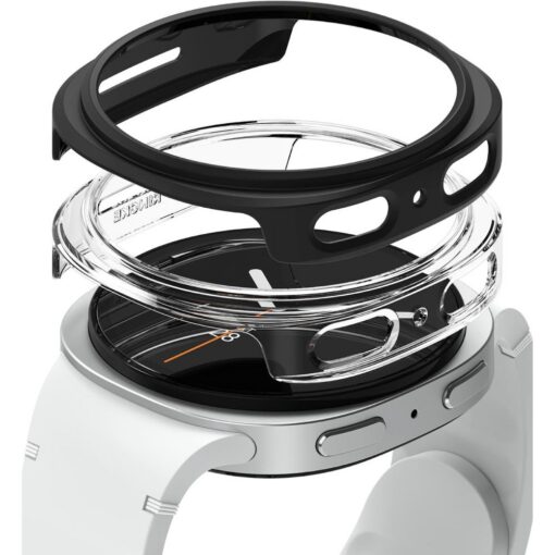 Kaitseümbris Slim, Samsung Galaxy Watch8 40mm, komplektis 2tk, läbipaistev ja must, Ringke