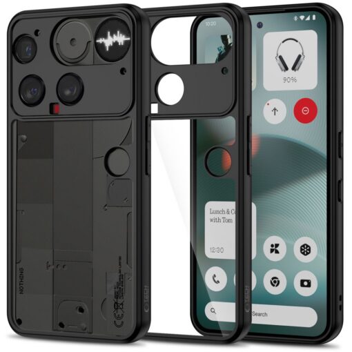 Kaitseümbris Magmat, Nothing Phone (3), matt läbipaistev musta äärega, Tech-Protect