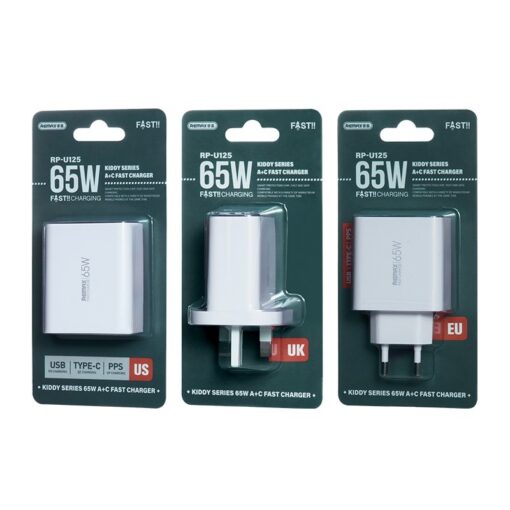 Laadija Remax RP-U125 65W GaN USB-C/USB-A valge - Image 2