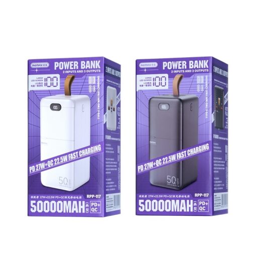 Väline aku Power Bank Remax RPP-117 22.5W 50000mAh must - Image 2