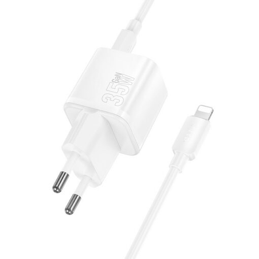 Laadija Hoco N66 35W GaN USB-C/USB-A + USB-C to Lightning cable 1.0m valge - Image 2