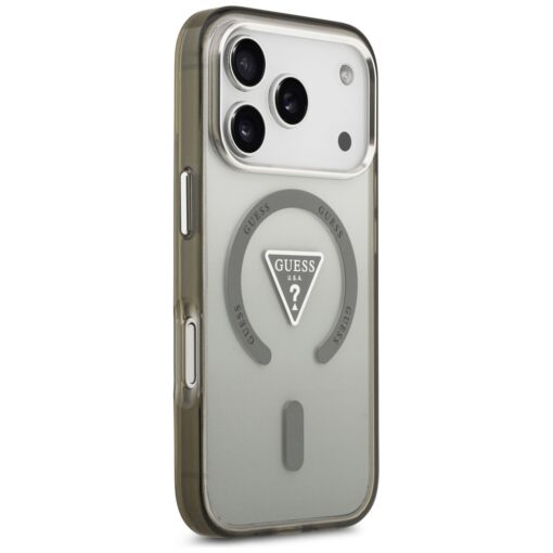 Guess Case Magsafe IML Gradient Case With Print Triangle Logo & Silver Metal Camera Buttons For iPhone 17 Pro Max Khaki - Image 4