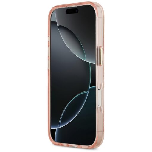 Guess Case Magsafe Pc TPU Case Jungle Tonal Pattern With Printed Logo Triangle And Metal Camera Frame For iPhone 17 Pink - Image 5