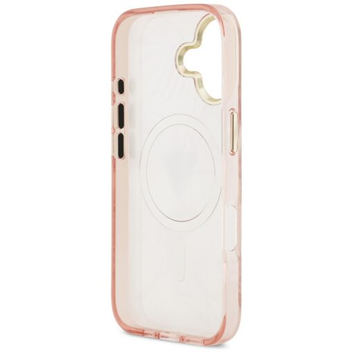 Guess Case Magsafe Pc TPU Case Jungle Tonal Pattern With Printed Logo Triangle And Metal Camera Frame For iPhone 17 Pink - Image 7