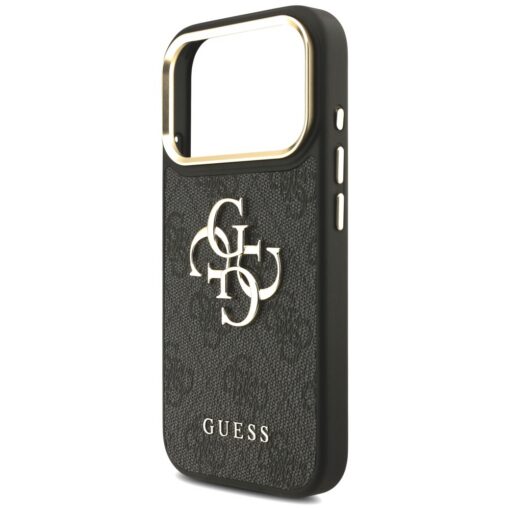 Guess Case 4G PU Leather Case Big 4G And Classic Logo With Big 4G PU Nylon Strap And Metal Camera And Buttons For iPhone 17 Pro Black - Image 6