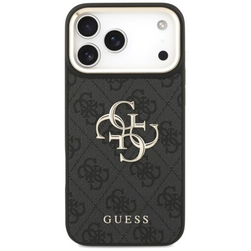 Guess Case 4G PU Leather Case Big 4G And Classic Logo With Big 4G PU Nylon Strap And Metal Camera And Buttons For iPhone 17 Pro Max Black - Image 3