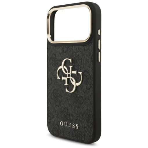 Guess Case 4G PU Leather Case Big 4G And Classic Logo With Big 4G PU Nylon Strap And Metal Camera And Buttons For iPhone 17 Pro Max Black - Image 6