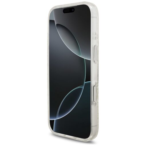 Guess Case Magsafe IML Case Flowers Electroplated Allover With Beads Strap For iPhone 17 Pro White - Image 5