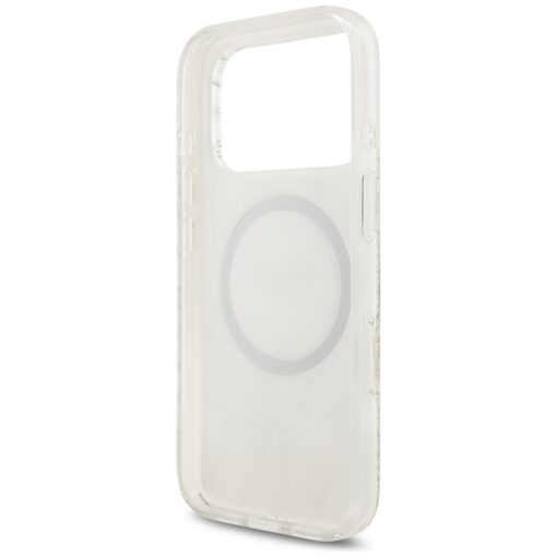 Guess Case Magsafe IML Case Flowers Electroplated Allover With Beads Strap For iPhone 17 Pro White - Image 7