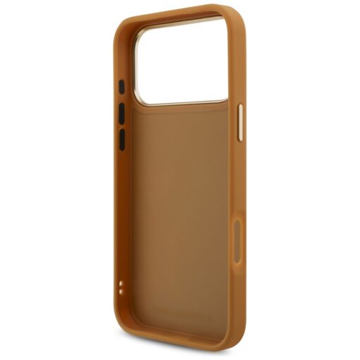 Karl Lagerfeld case PU leather case with Karl script logo and metal camera buttons for iPhone 17 Pro Max pink - Image 7