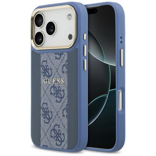 Guess case for iPhone 17 Pro HC MAGSAFE PU W/ 4G PU STRIPE blue